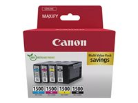 Canon PGI-1500 BK/C/M/Y Multipack - 4-pack - svart, gul, cyan, magenta - original - bläcktank - för MAXIFY iB4050, iB4150, MB5150, MB5155, MB5350, MB5450 9218B006