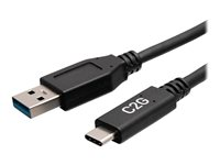 C2G 6in USB-C to USB-A SuperSpeed USB 5Gbps Cable M/M - USB-kabel - USB typ A (hane) till 24 pin USB-C (hane) - USB 3.2 Gen 1 - 30 V - 3 A - 15 cm - formpressad - svart C2G28874