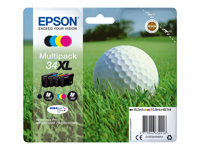 Epson 34XL - 4-pack - XL - svart, gul, cyan, magenta - original - blister - bläckpatron - för WorkForce Pro WF-3720, WF-3720DWF, WF-3725DWF C13T34764010