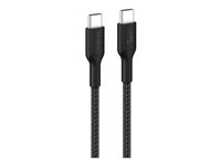 Belkin BoostCharge Pro - USB-kabel - 24 pin USB-C (hane) till 24 pin USB-C (hane) - 1 m - flätad kabel, USB-strömförsörjning (240W) - svart CAB025HQ1MBK