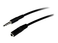 StarTech.com 1m 3.5mm 4 Position TRRS Headset Extension Cable - M/F - audio Extension Cable for iPhone (MUHSMF1M) - Förlängningskabel till headset - 4-poligt minijack hane till 4-poligt minijack hona - 1 m - svart - för P/N: MUYHSFMM, MUYHSMFF, MUYHSMFFADW, SV211DPUA, SV211DPUA4K, SV211HDUA4K MUHSMF1M