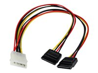 StarTech.com 12in LP4 to 2x SATA Power Y Cable Adapter - Molex to to Dual SATA Power Adapter Splitter - Strömadapter - 4 pin intern effekt (hane) till SATA-ström (hona) - för P/N: BRACKET125PTP, HSB13SATSASB, HSB1SATSASBA, HSB1SATSASVA, HSB43SATSASB, S322M225R PYO2LP4SATA
