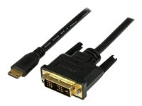 StarTech.com 2m Mini HDMI to DVI-D Cable - M/M - 2 meter Mini HDMI to DVI Cable - 19 pin HDMI (C) Male to DVI-D Male - 1920x1200 Video (HDCDVIMM2M) - Adapterkabel - DVI-D hane till 19 pin mini HDMI Type C hane - 2 m - skärmad - svart HDCDVIMM2M